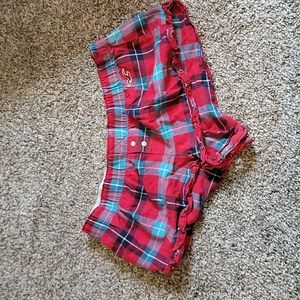 Hollister red plaid Pajama shorts